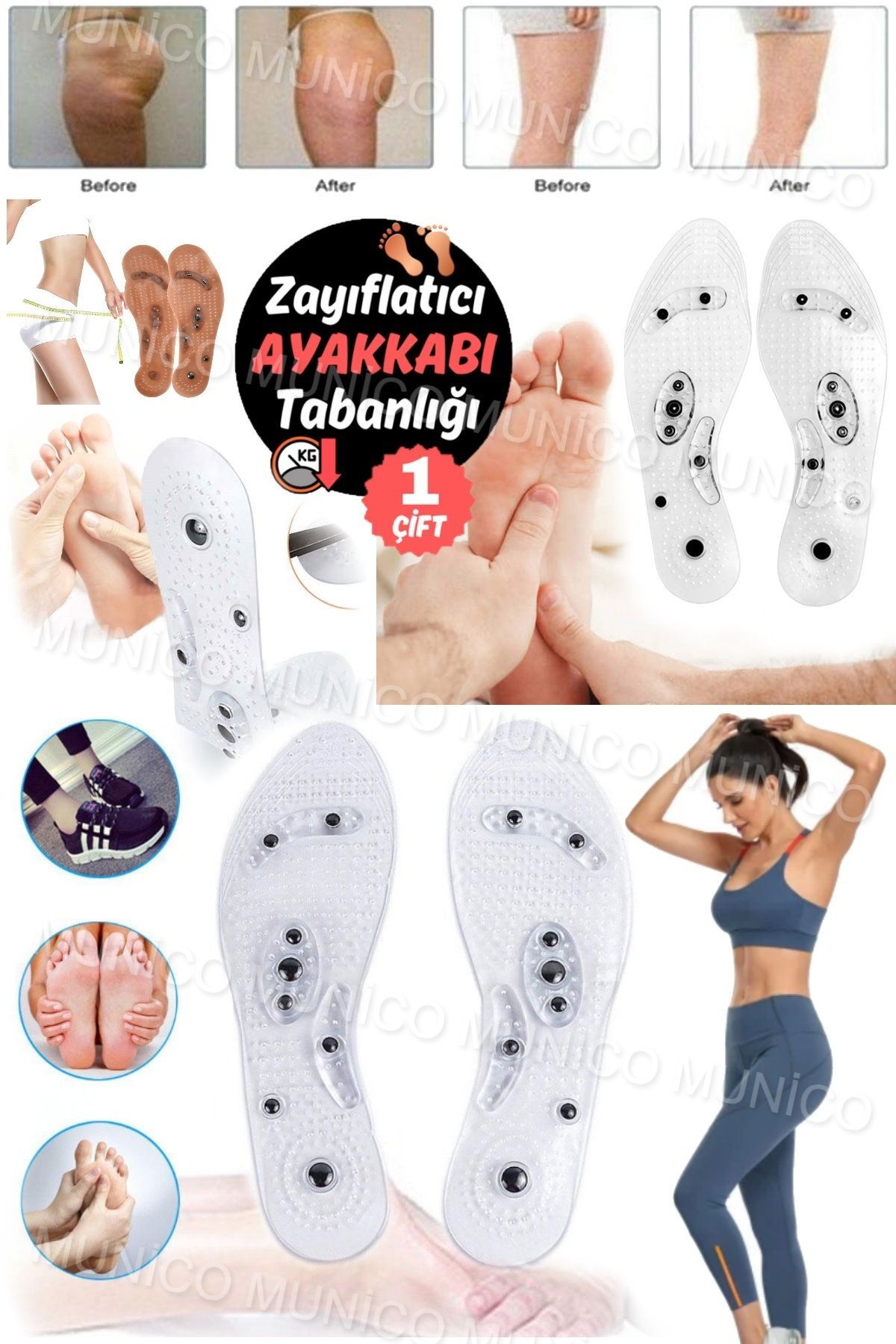 1 Çift Manyetik Terapi Tabanlık - Sporcular ve Yaşlılar için Akupunktur Masajı Ayakta Çalışanlara 6
