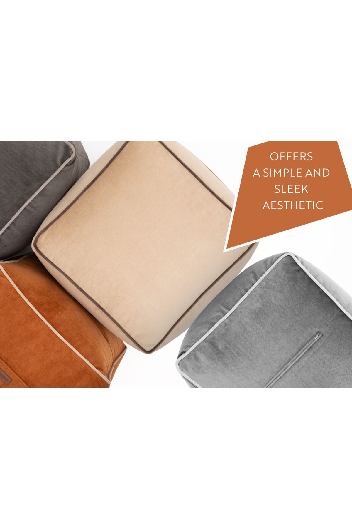 English Home-Pouf Hocker | Quadratischer Pouf | Hochwertiger Hocker | Pflegeleichter Pouf | Pouf Hocker fürs Wohnen 4