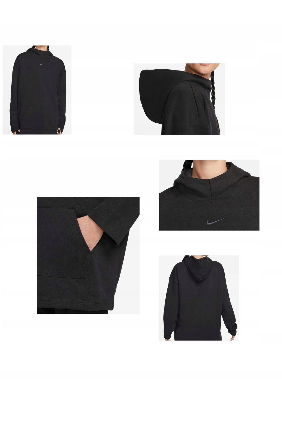 Nike-Sportswear Oversize Funnel-neck Fleece Hoodie Unisex Wide Cut Sweatshirt Dr7844-010 4