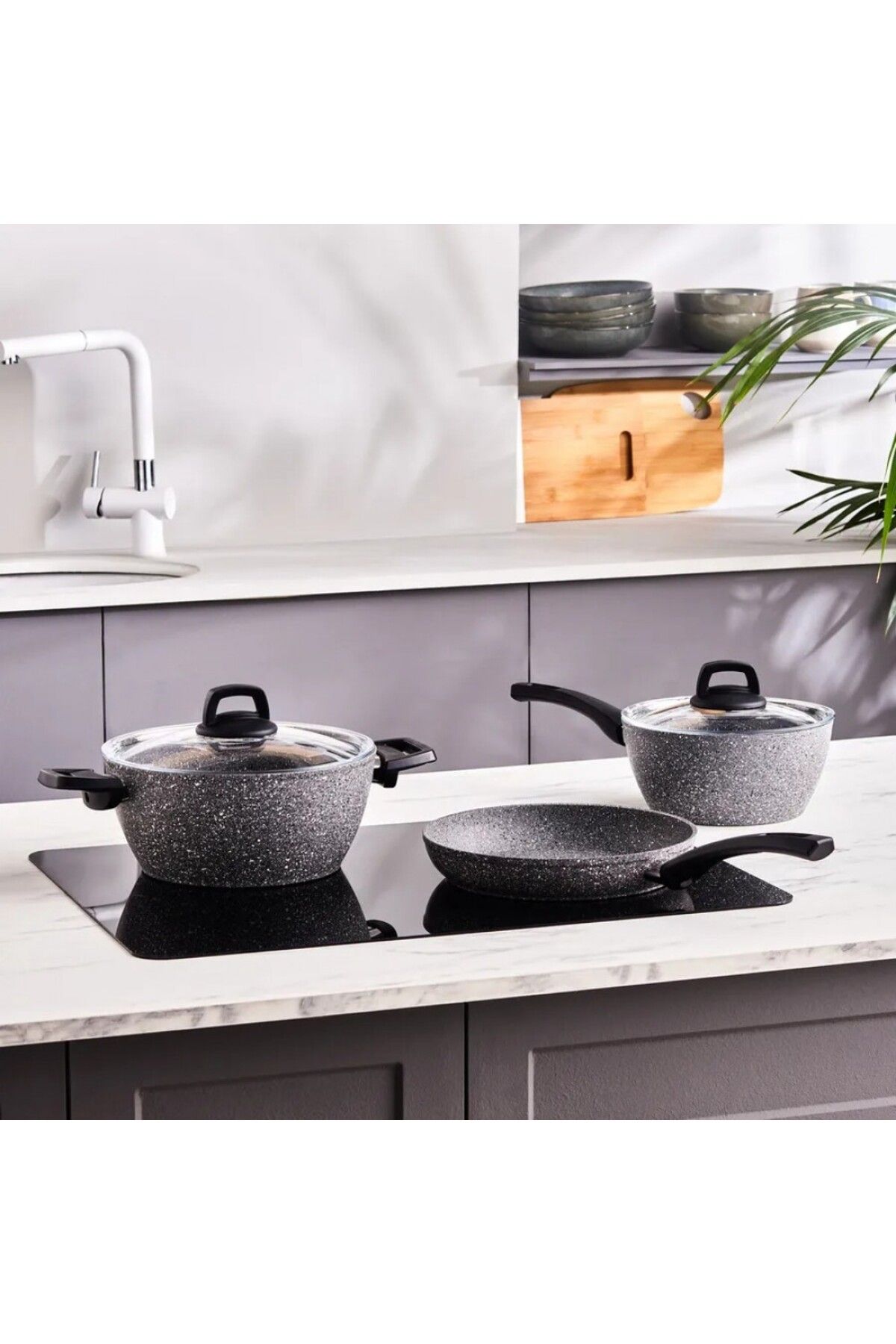 Karaca-Gris Biogranite Kochgeschirr-Set, 5-teilig 3