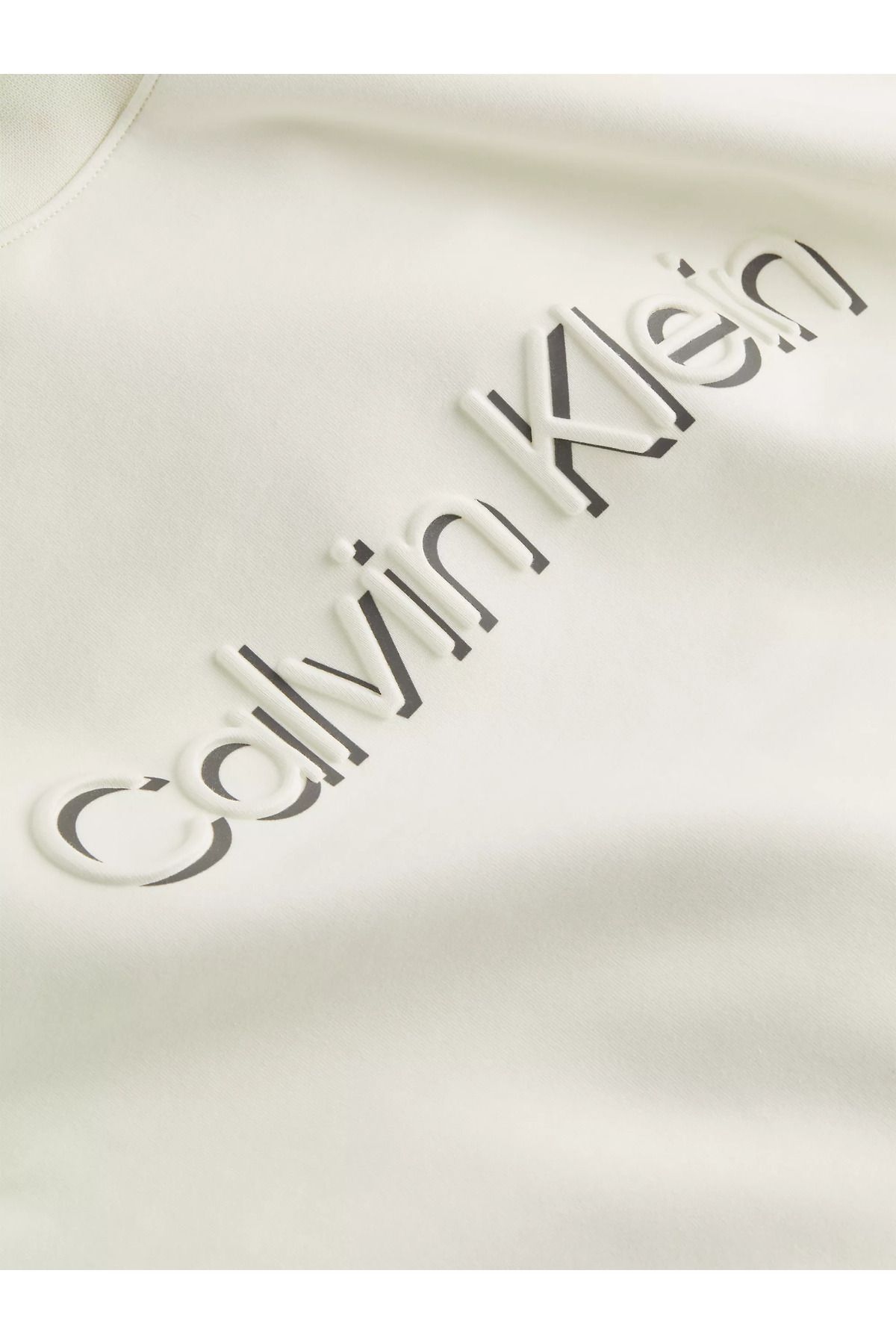 سویشرت سفید مردانه آستین بلند با یک آرم بزرگ پیراهن K10K13081 YAT Calvin Klein