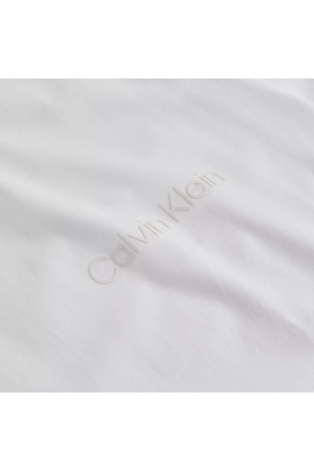 تی شرت سفید مردانه آرم مارک پنبه آستین کوتاه J30J325651 Affama Calvin Klein