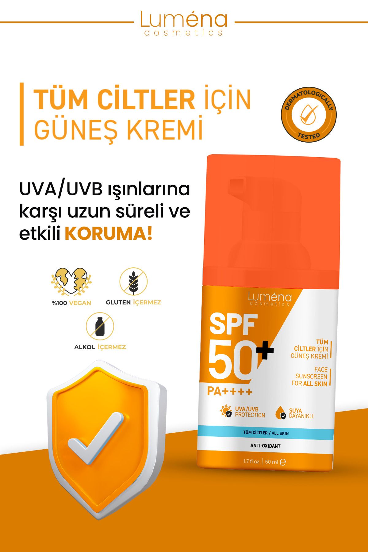 Luména Cosmetics Солнцезащитный крем высокой защиты SPF50+ для всех типов кожи 50 мл LC0001