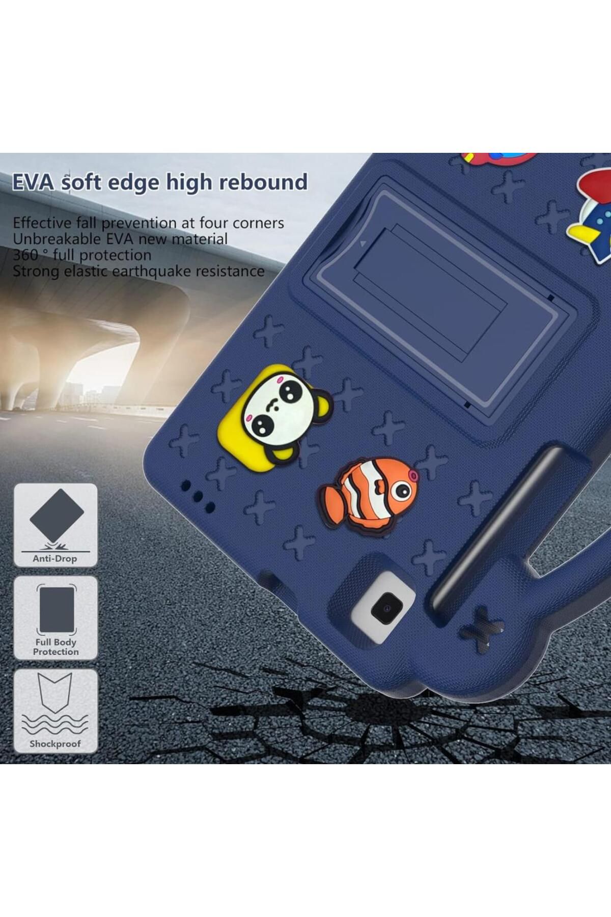 UnDePlus-10.9inch Apple iPad 10 Generation - Case Cartoon Kids Character Case A2696 A2757 A2777 7
