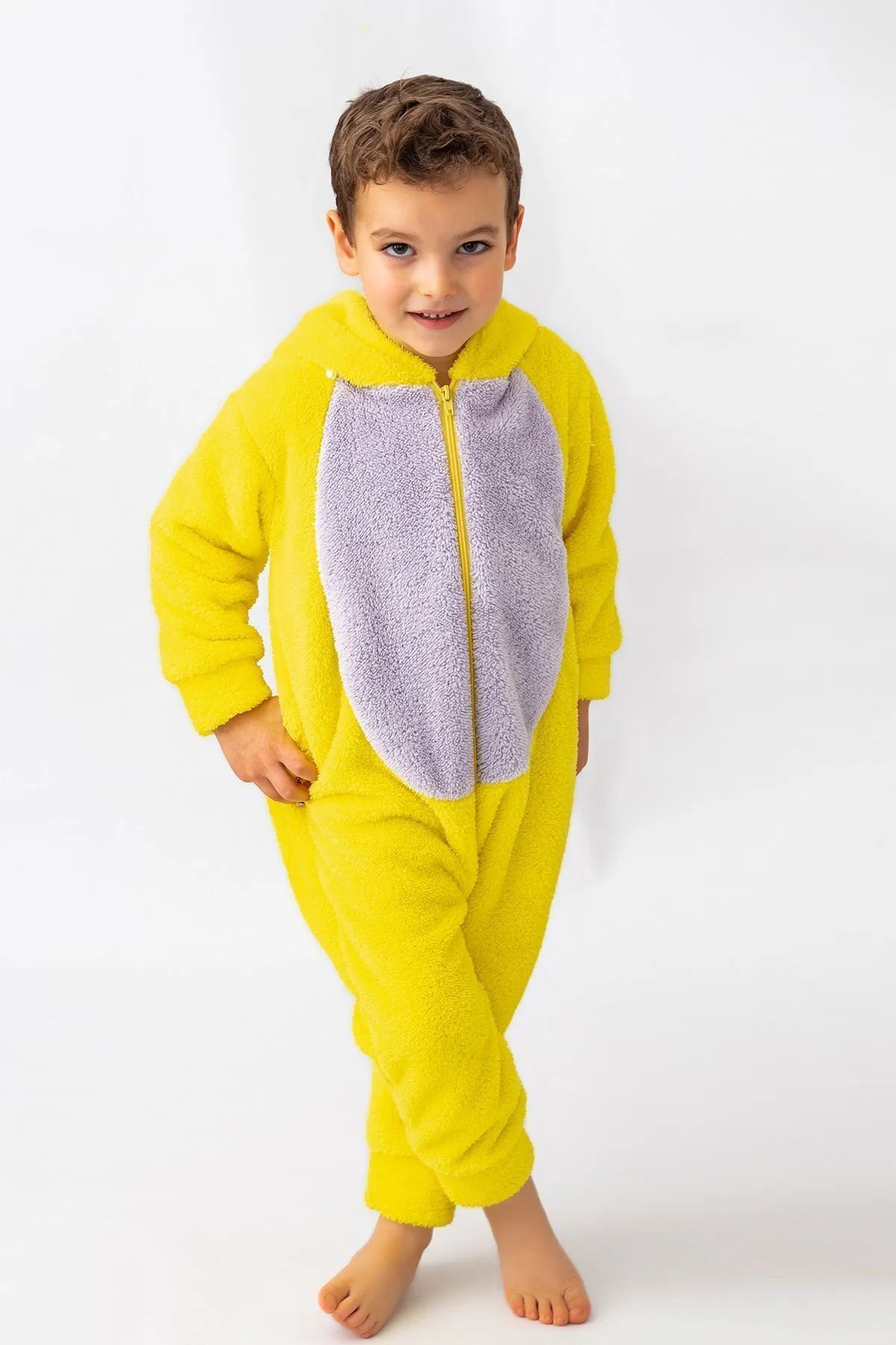 Baby Animals Welsoft Peluş Fermuarlı Kışlık Unisex Kız Erkek Bebek Uyku Tulumu Bebek Tulumu Çocuk Tulumu Kostümü fotoğrafı 3 (önizleme)