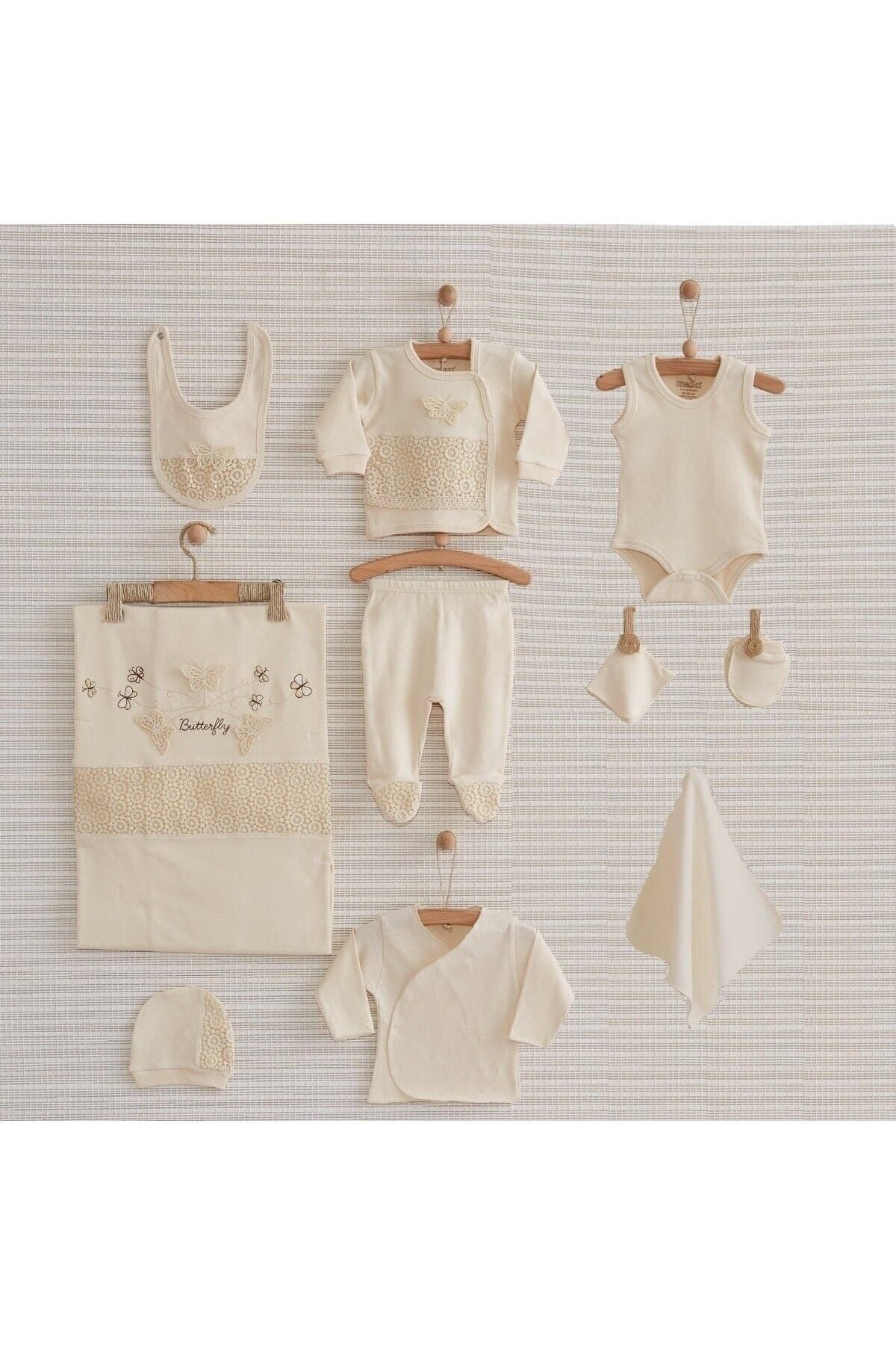 Baby Girl Ecru Organic Butterfly 10-Piece Hospital Exit Set