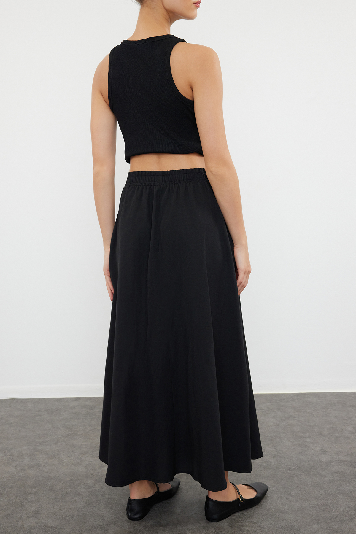 Trendyolmilla  Siyah A-line Maxi Boy Etek TEDSS24ET00033 - Görsel 6