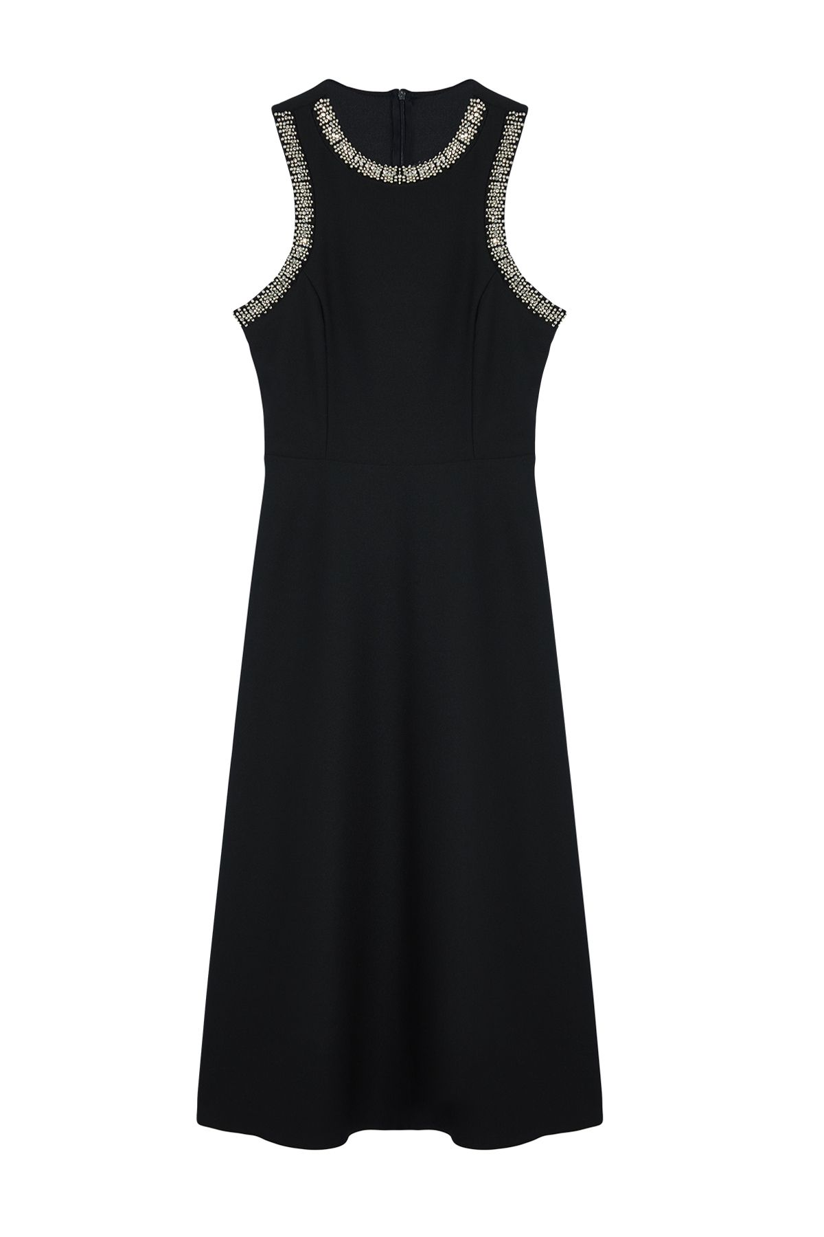 Trendyol Collection-Schwarzes A-Cut-Kleid mit Stein-Accessoires - TPRSS24EL00178 6