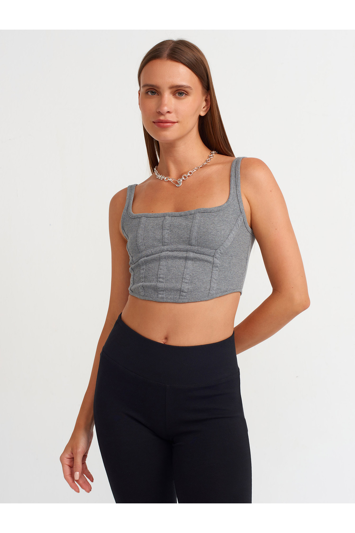 Dilvin 30963 Korse Top-Antrasit görsel 3