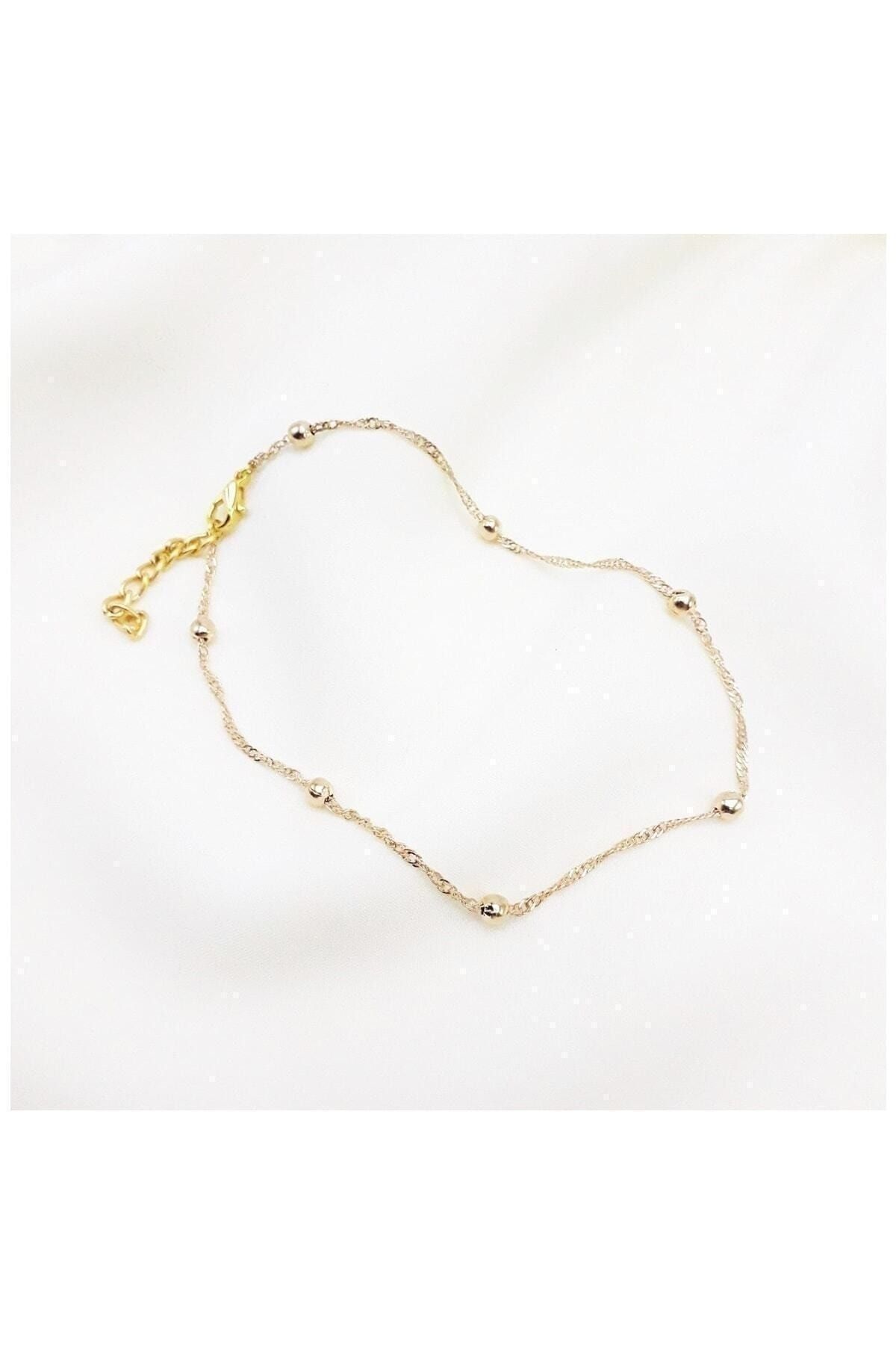 Chehra Design Altın Rengi Dorika Zincir Halhal