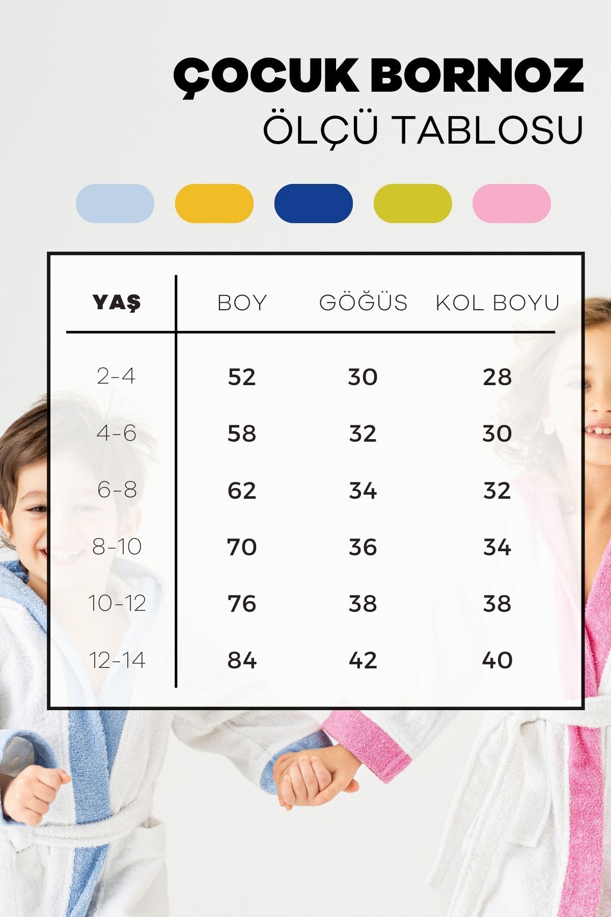 Soley Pueri | %100 Pamuk Unisex Çocuk Bornozu fotoğrafı 6 (önizleme)