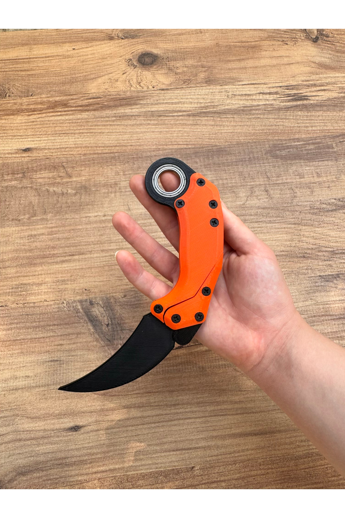 keyrambitcidayi Gravity Karambit Rulmanlı, Plastik - Siyah Turuncu (Rulmanlı)