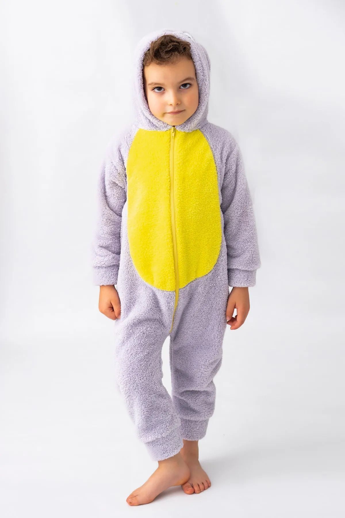 Baby Animals Welsoft Peluş Fermuarlı Kışlık Unisex Kız Erkek Bebek Uyku Tulumu Bebek Tulumu Çocuk Tulumu Kostümü fotoğrafı 3 (önizleme)