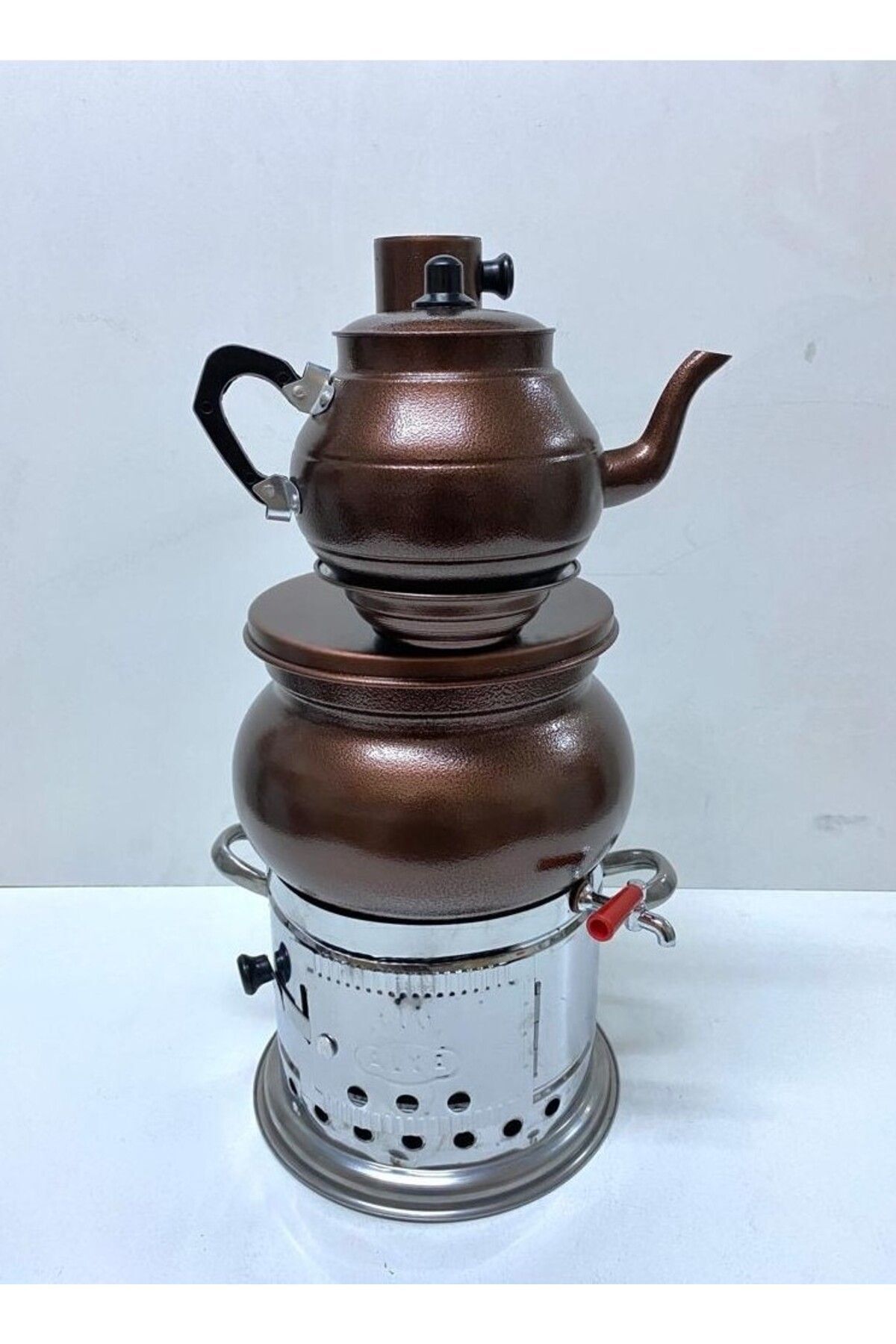 kahverengi demlikli 4 litre odun semaveri 2