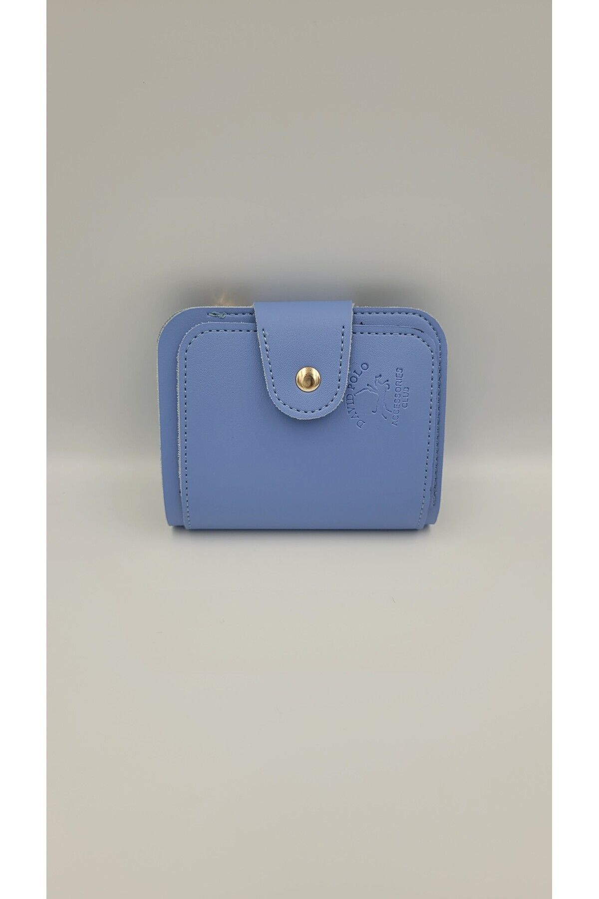 Women's David Polo Blue Multi Compartment Mini Size Quality Soft Wallet