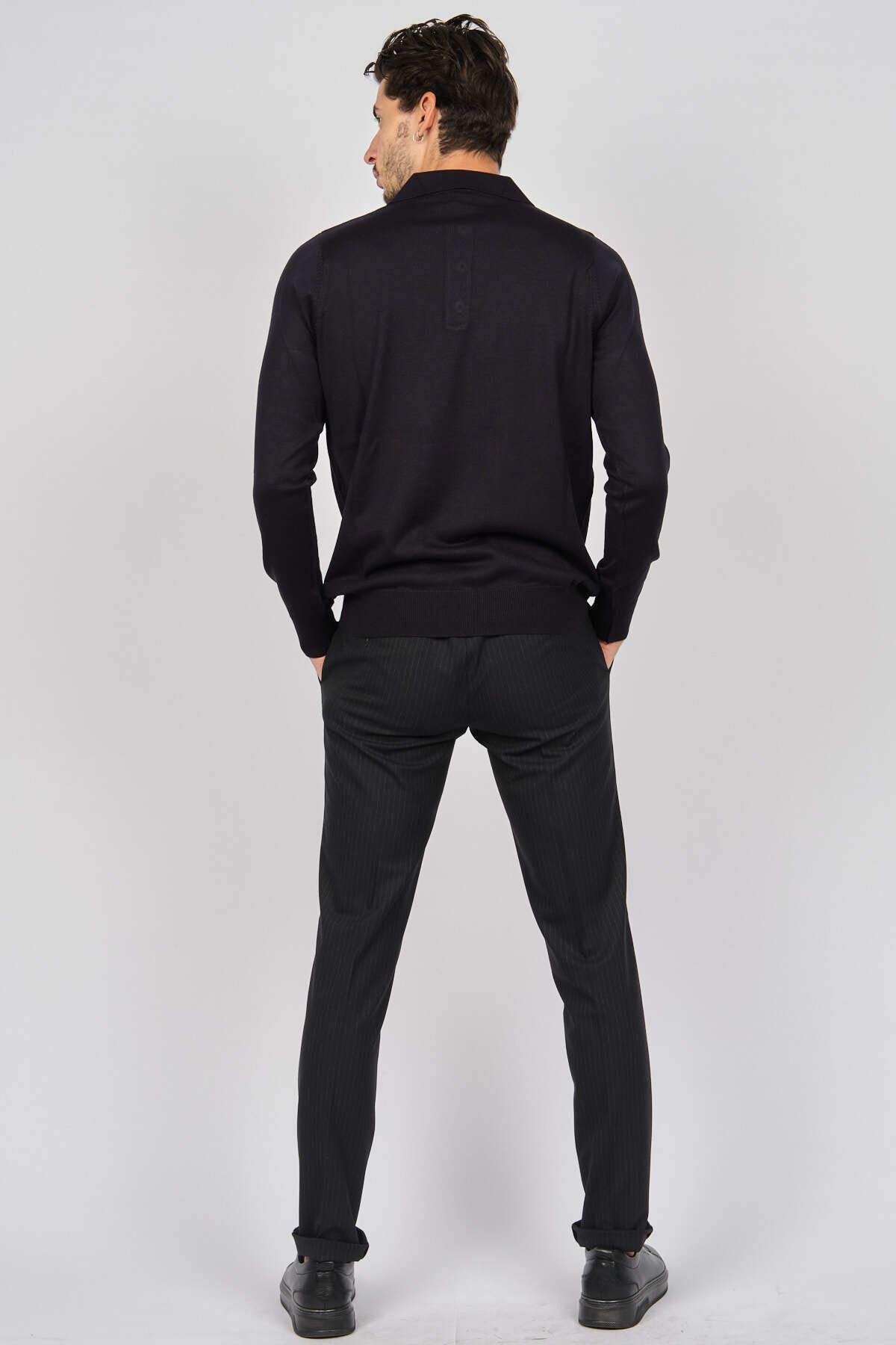 بافت و پلیور مردانه آبی سرمه ای PAVE | 8.04532E+12 اورجینال - تصویر 5