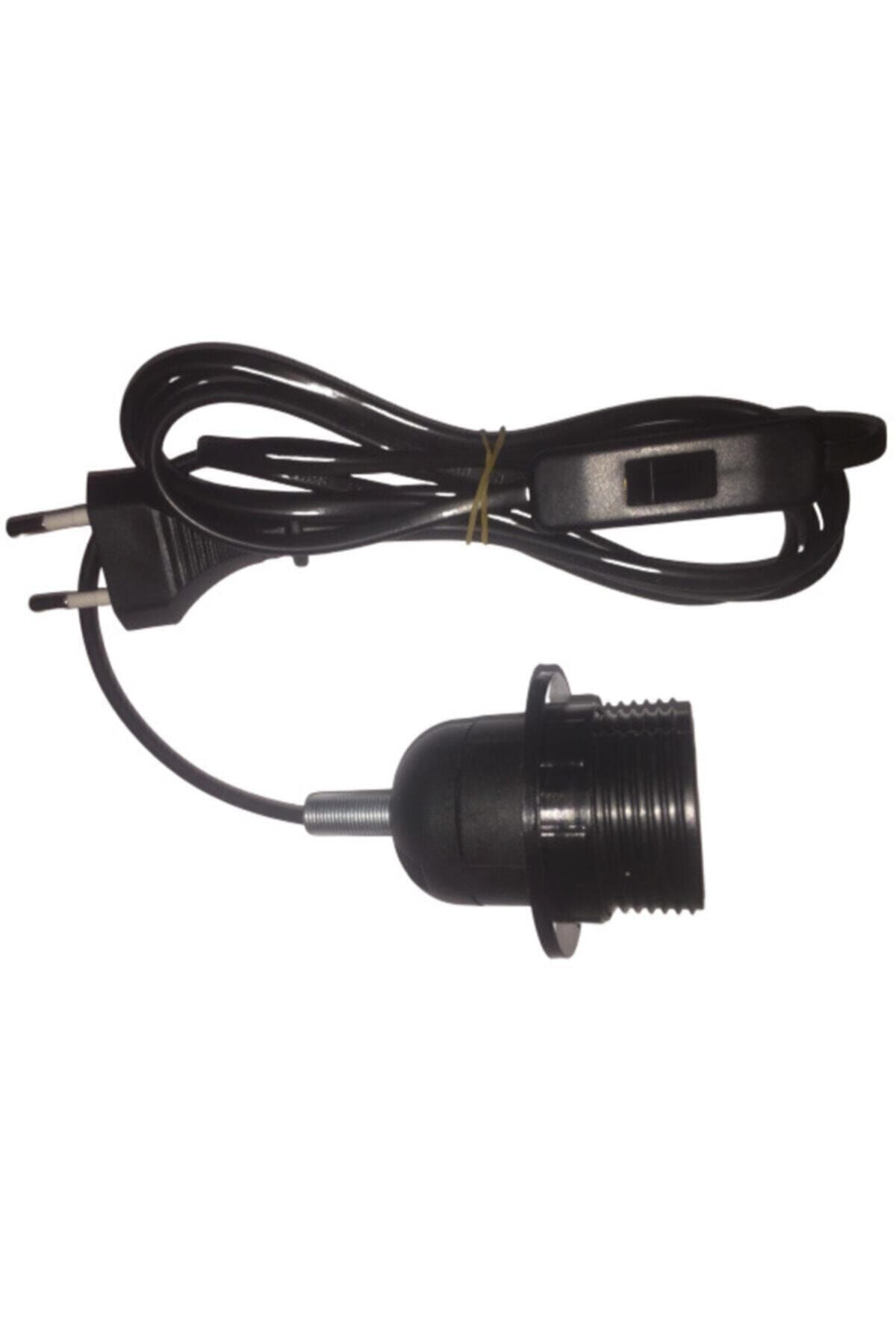 Avcıoğlu Ticaret Siyah Arapuarlı E27 Duylu Tam Takım Kablo-fiş