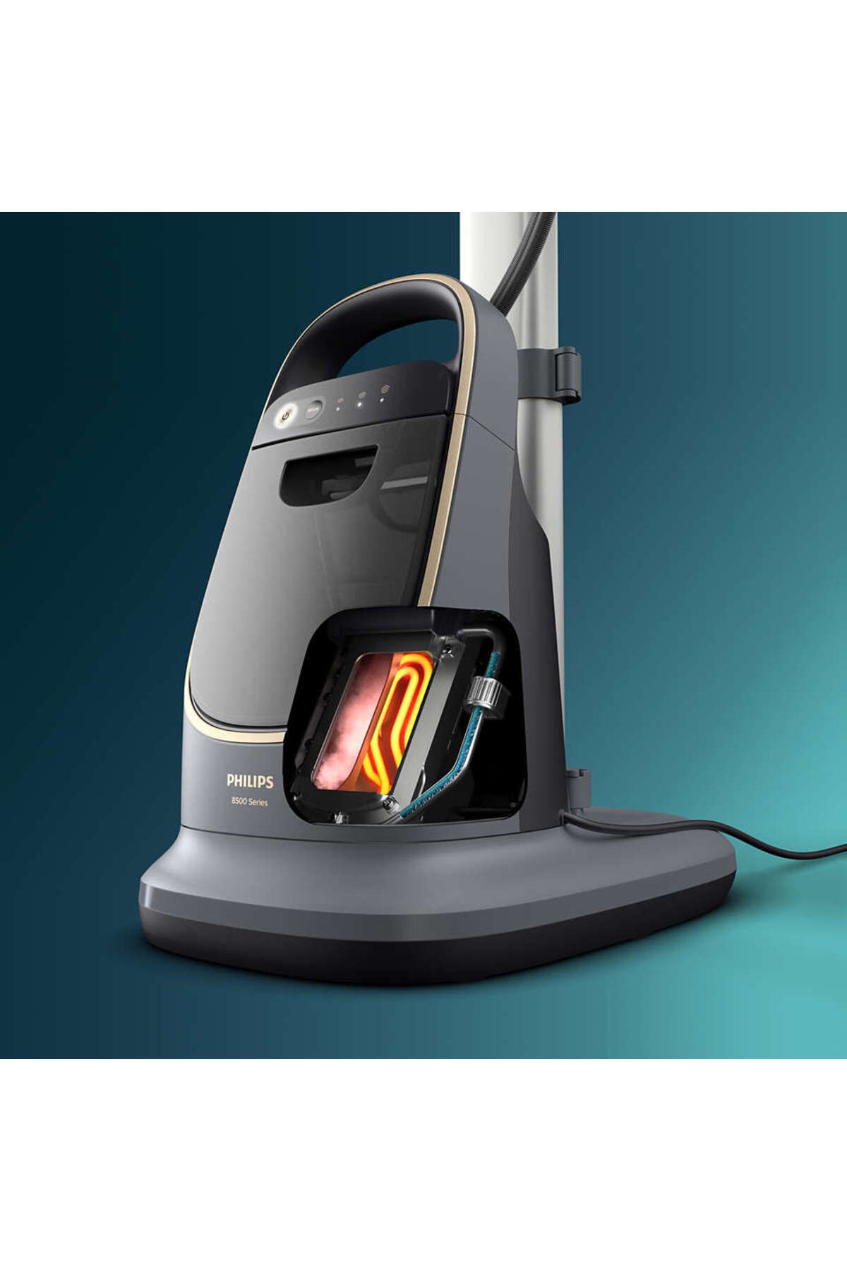 Philips-مكواة بخار للملابس، 2200 وات، رمادي داكن/ذهبي AIS8540/80 5