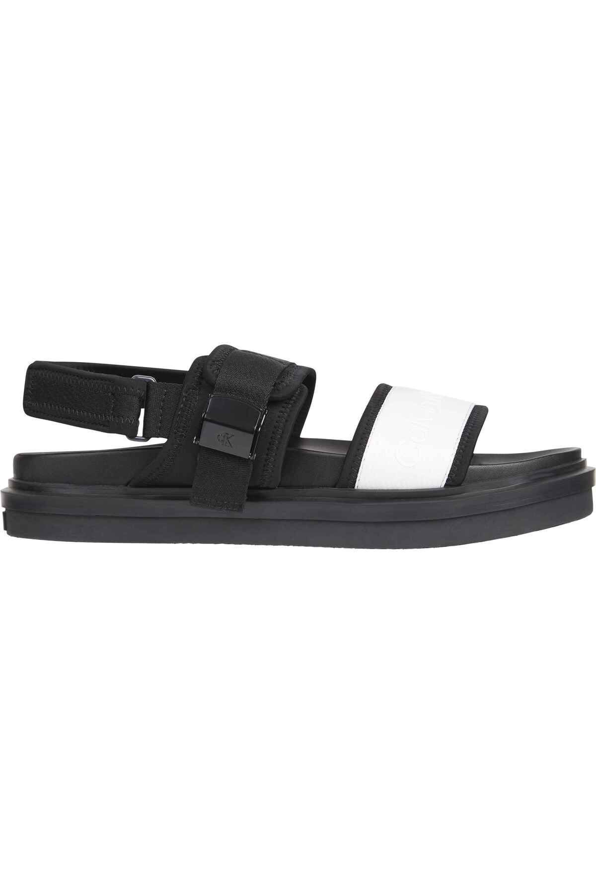 صندل سفید مردانه سخت افزار دو نوار Calvin Klein