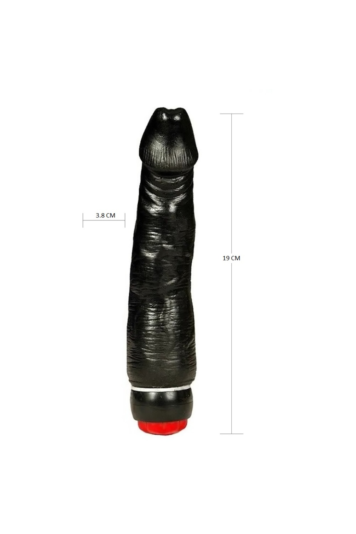 Titreşimli Realistik Zenci Dildo Vibratör 19 Cm 3
