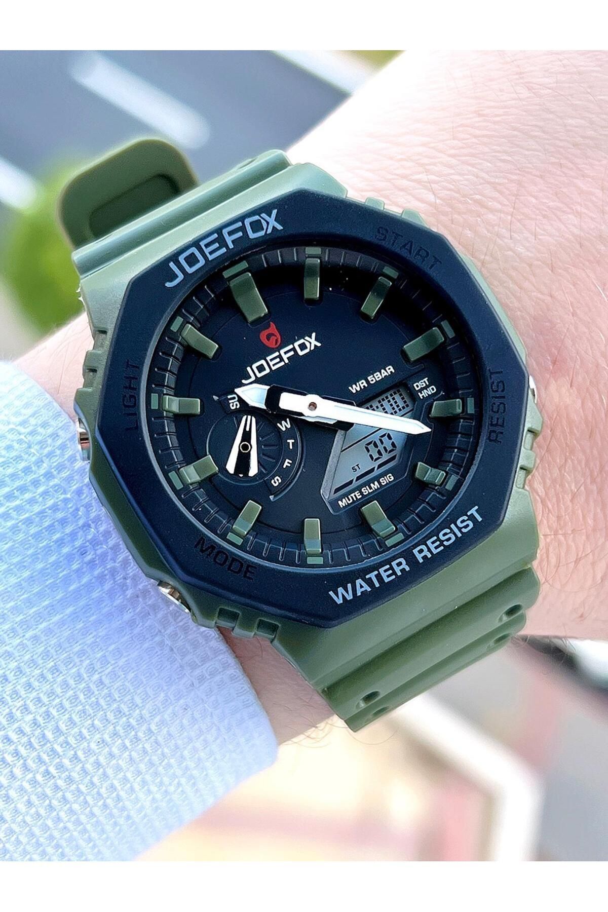 Joefox Green Sports Wristwatch 5 Atm Water Resistant Digital Analog 2 Years Warranty J gs25 Trendyol