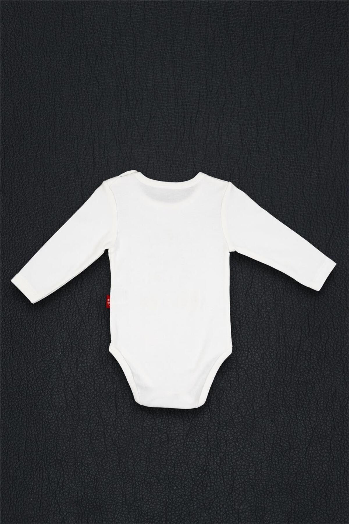 بادی نوزادی پسرانه – دخترانه سفید Adisia | 1045 اورجینال - تصویر 2