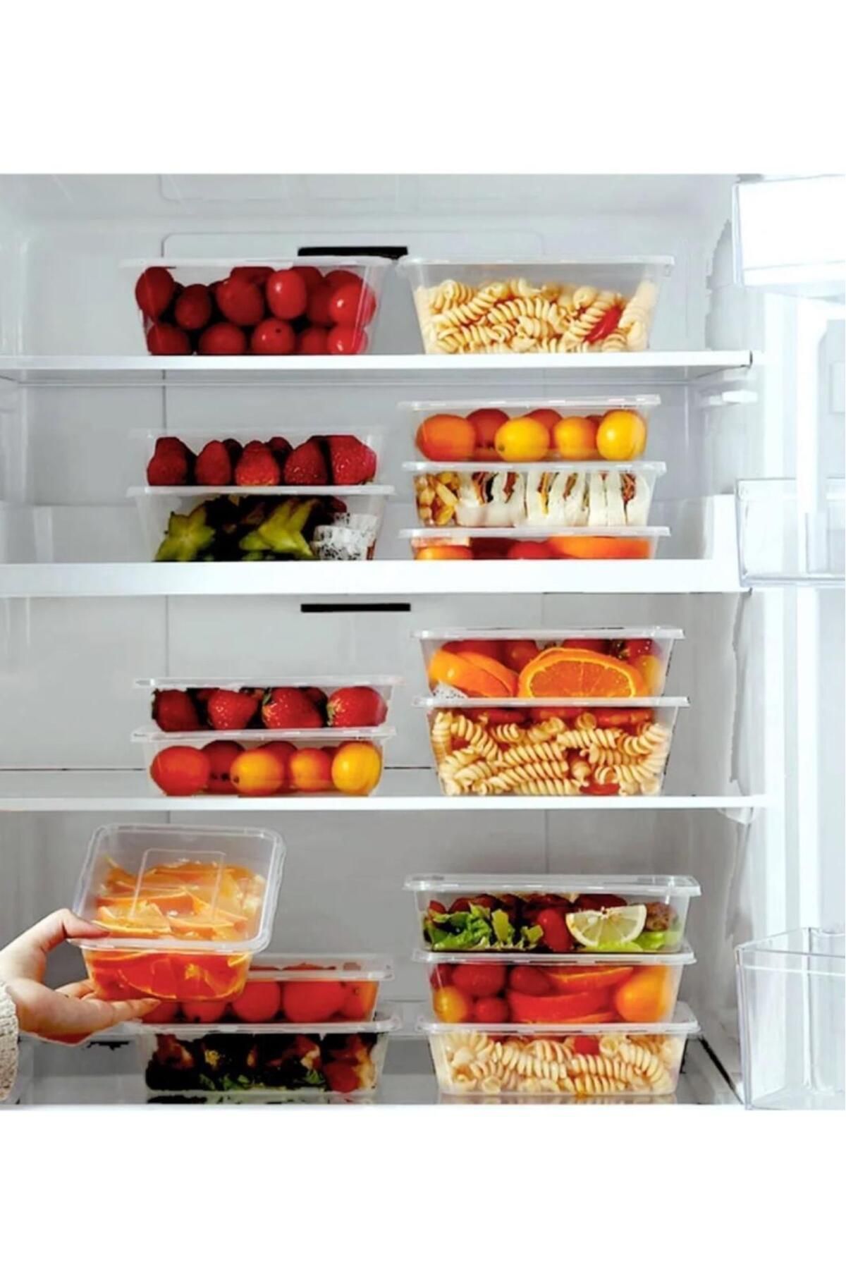 Bayev-15 Pieces of Self-Covered Food Storage Container, 1 Lt, Suitable for Locking Freezer with Lid 5