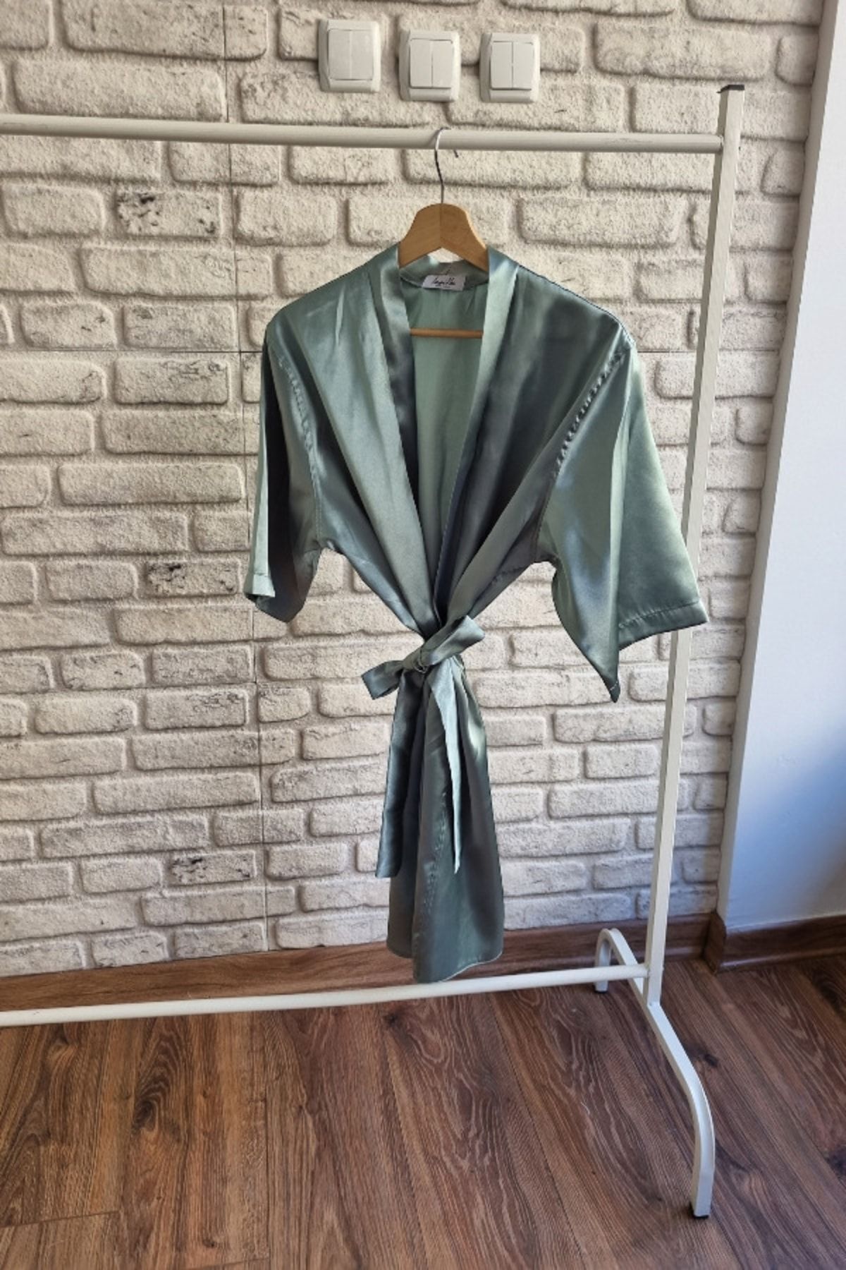 Lasilla-Rochie de domnișoară de onoare cu imprimeu verde mentă 1 bucată 3