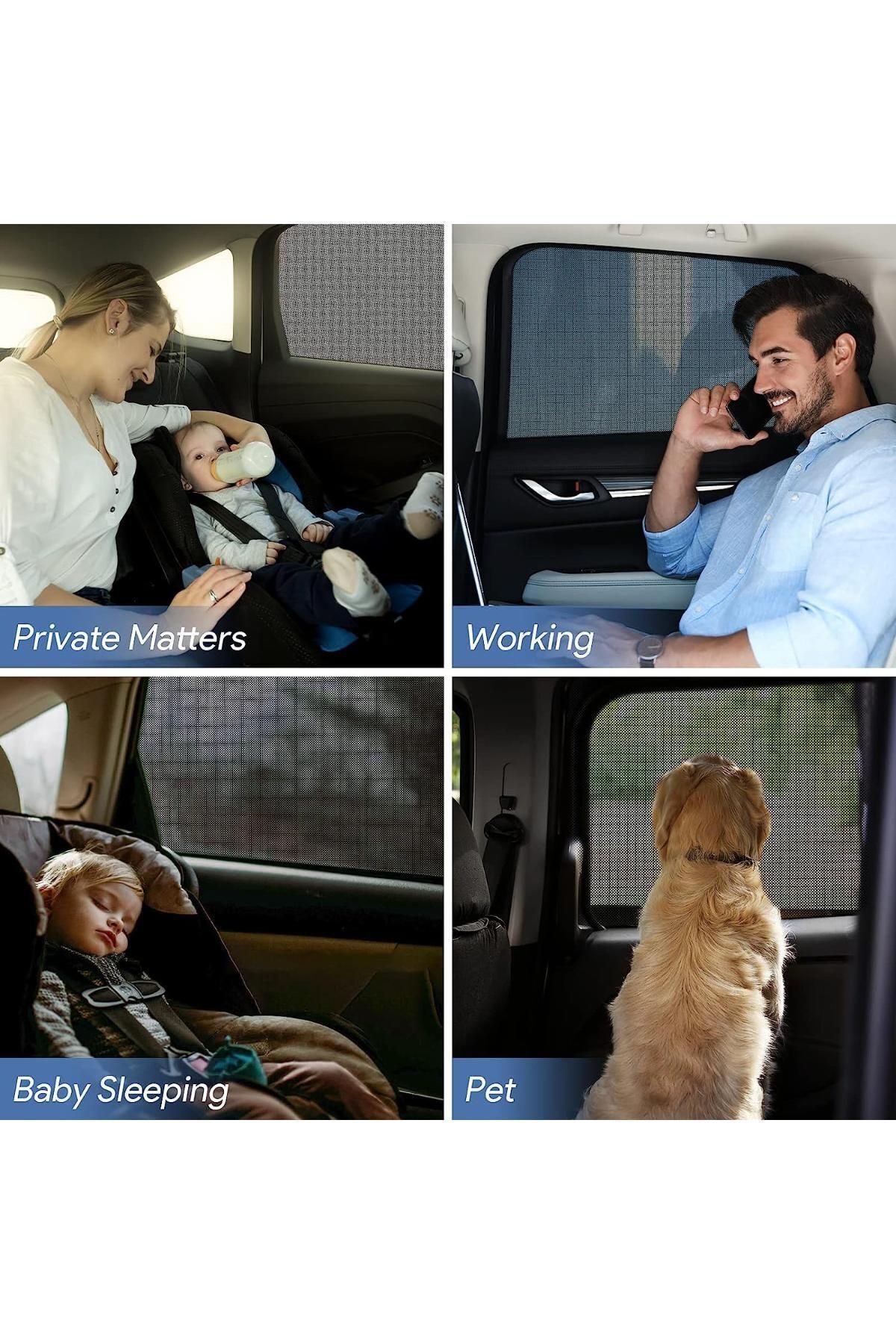 Ankaflex 2 Adet Oto Yan Cam Perdesi Güneşliği Araba Cam Filmi Örtüsü Anne Bebek Emzirme Kılıfı Araç Güneşlik fotoğrafı 3 (önizleme)