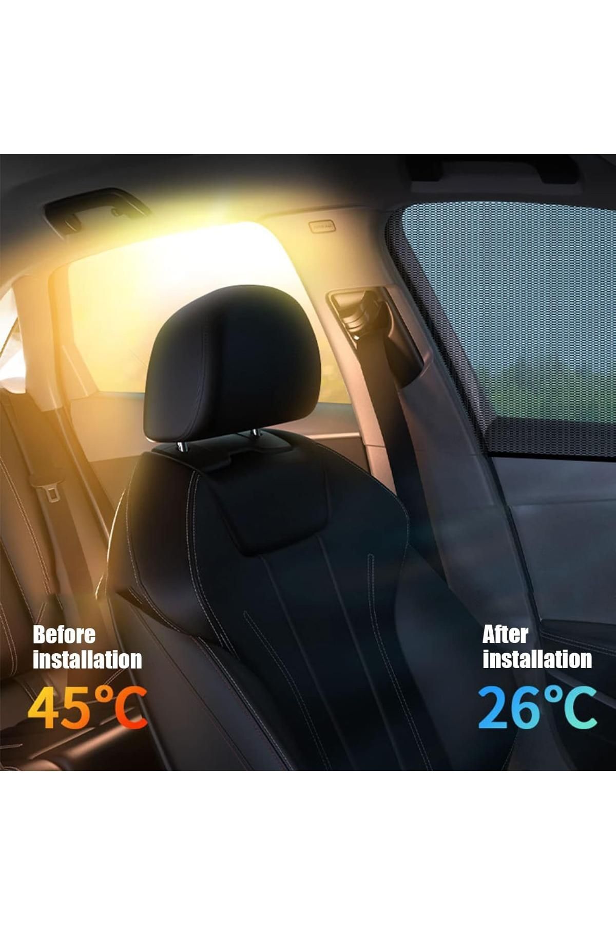 Ankaflex 2 Adet Oto Yan Cam Perdesi Güneşliği Araba Cam Filmi Örtüsü Anne Bebek Emzirme Kılıfı Araç Güneşlik fotoğrafı 2 (önizleme)