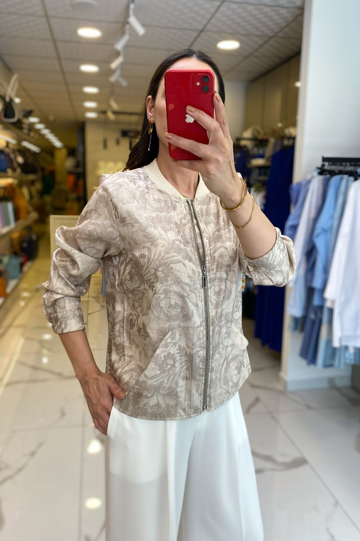 کت نود زنانه لباس ژاکت جزئیات جیب زیپ شنی مد اورجینال Vosse