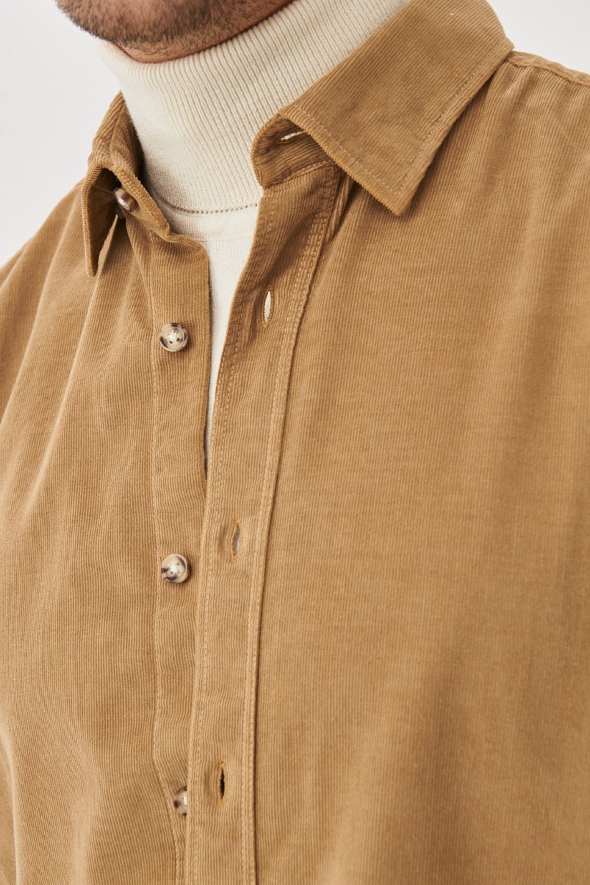 ALTINYILDIZ CLASSICS-Cămașă maro pentru bărbați, slim fit, 100% bumbac, cu guler cu nasturi 3