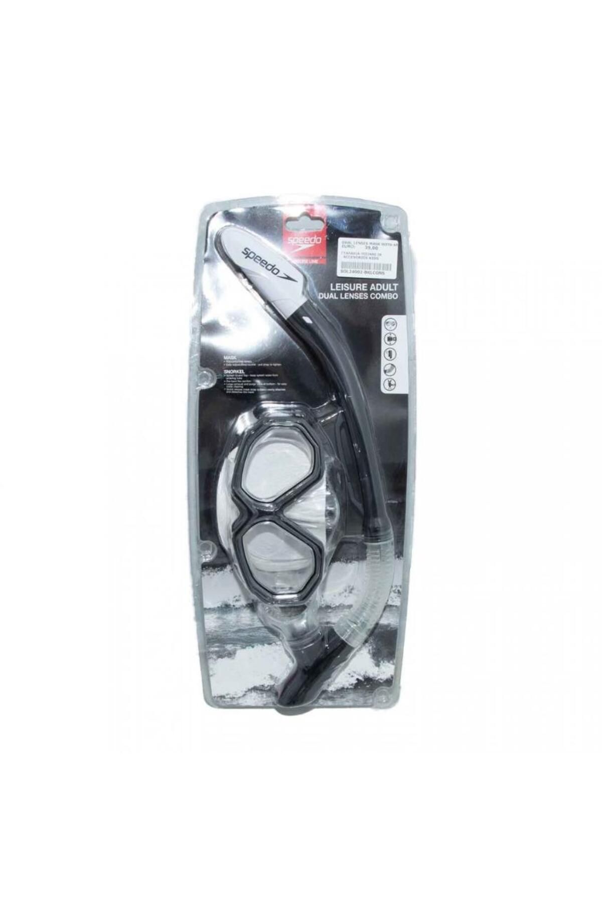 ماسک و اسنورکل چند رنگ بزرگسالان مجموعه غواصی سیاه SPEEDO