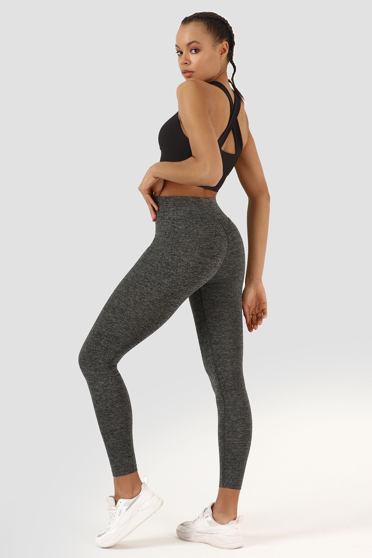 Superstacy-High Waist Sports Gray Leggings 5