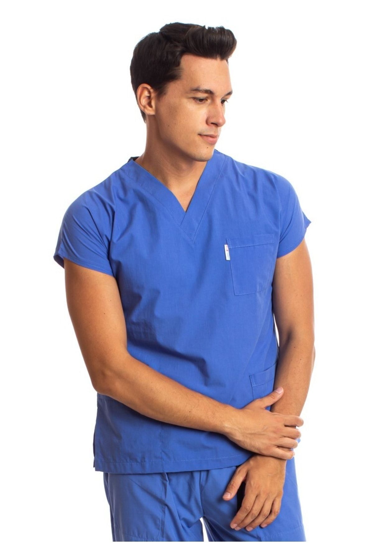 Simirna Üniforma-Chirurgical Doctor Nurse Parliament Blue Jersey Single Top 4