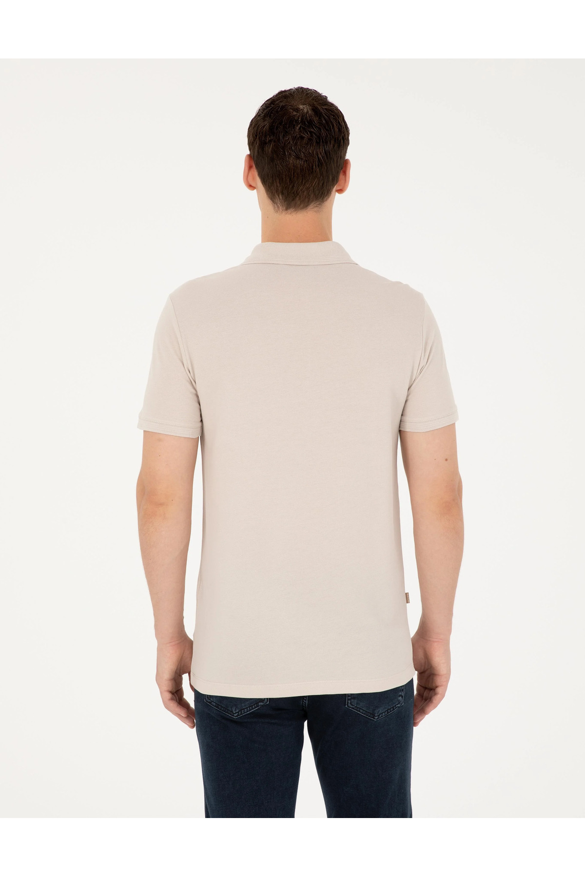 پولوشرت پیر کاردین مردانه پنبه ای خاکستری بیسیک راسته Slim Fit/اسلیم فیت    Slim/اسلیم فیت کژوال/روزمره | Pierre Cardin G021GL011.000.1954212 TR - تصویر 4