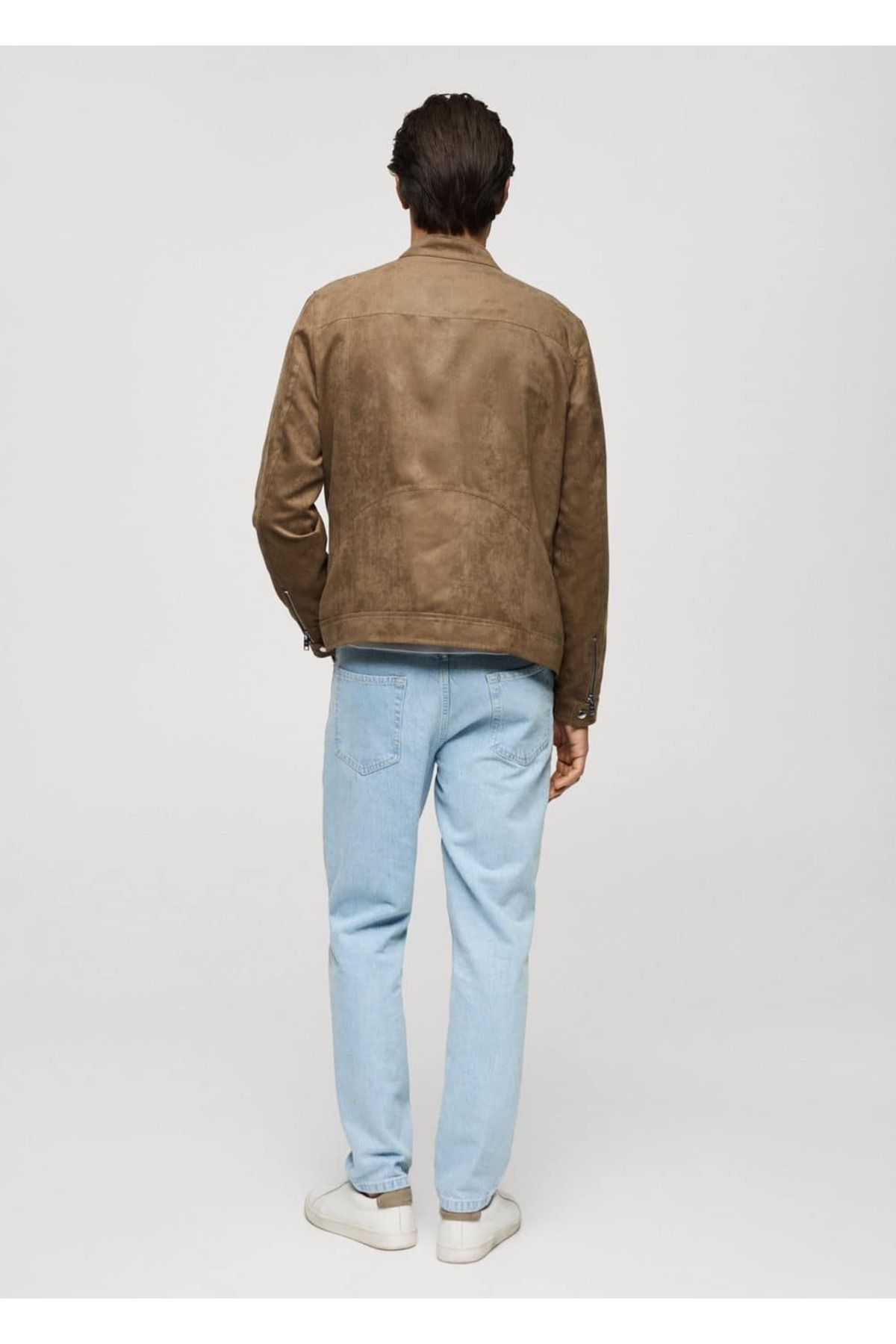 MANGO Man-Zippered Suede Look Coat 4
