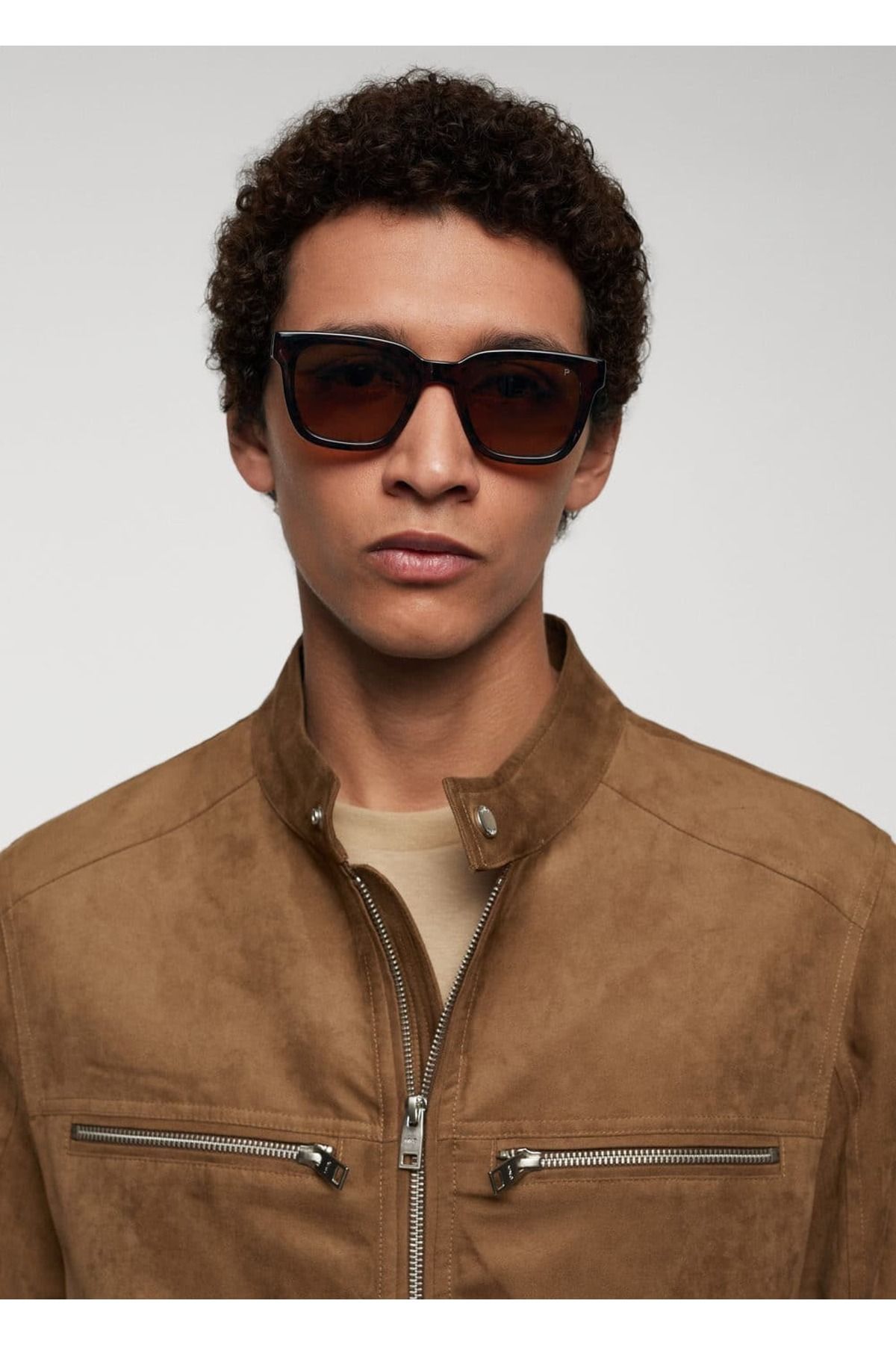 MANGO Man-Zippered Suede Look Coat 6