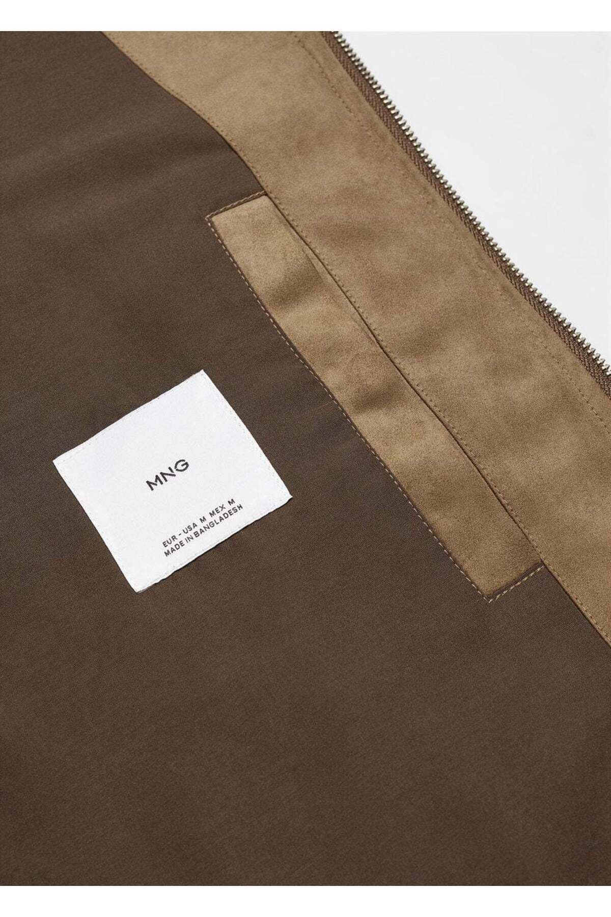MANGO Man-Zippered Suede Look Coat 7