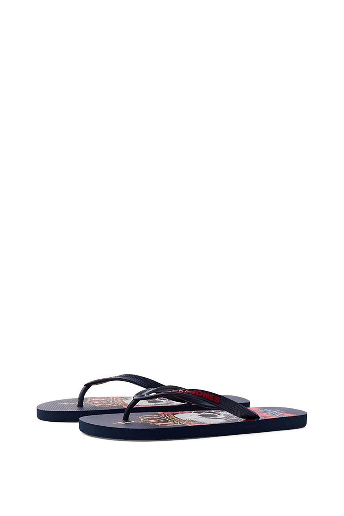 دمپایی سیاه مردانه Jack Jones الگوی JFWCOLOURT مدل انگشت جریان آنتراسیت Jack & Jones