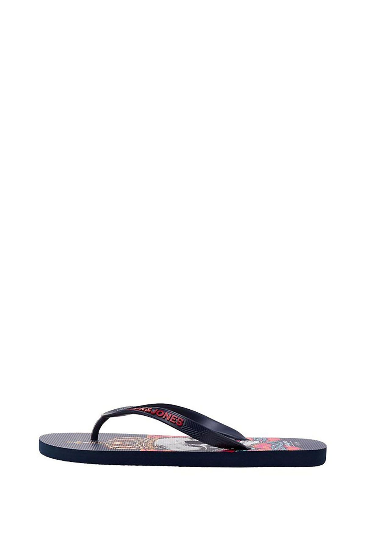 دمپایی سیاه مردانه Jack Jones الگوی JFWCOLOURT مدل انگشت جریان آنتراسیت Jack & Jones