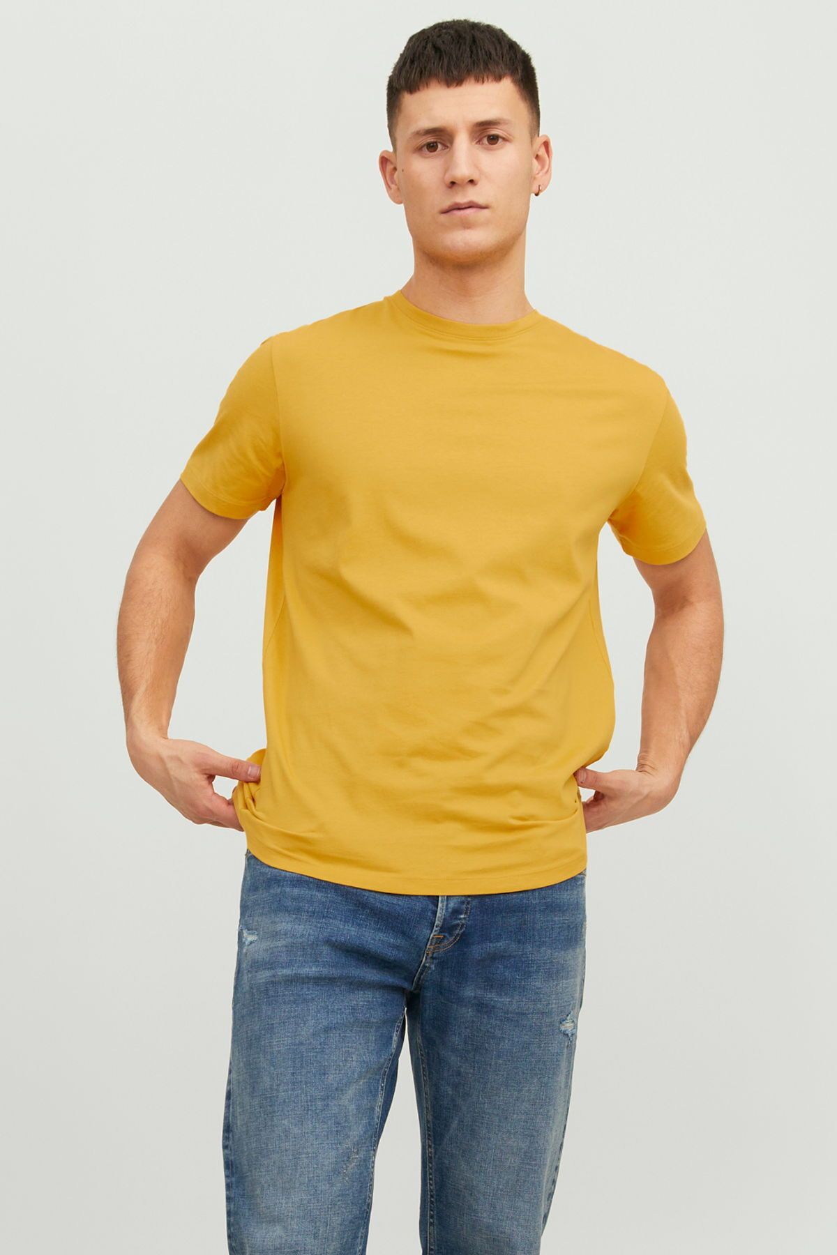 تی شرت طلایی مردانه Jack & Jones یقه خدمه پایه-ارگانیک Jack & Jones