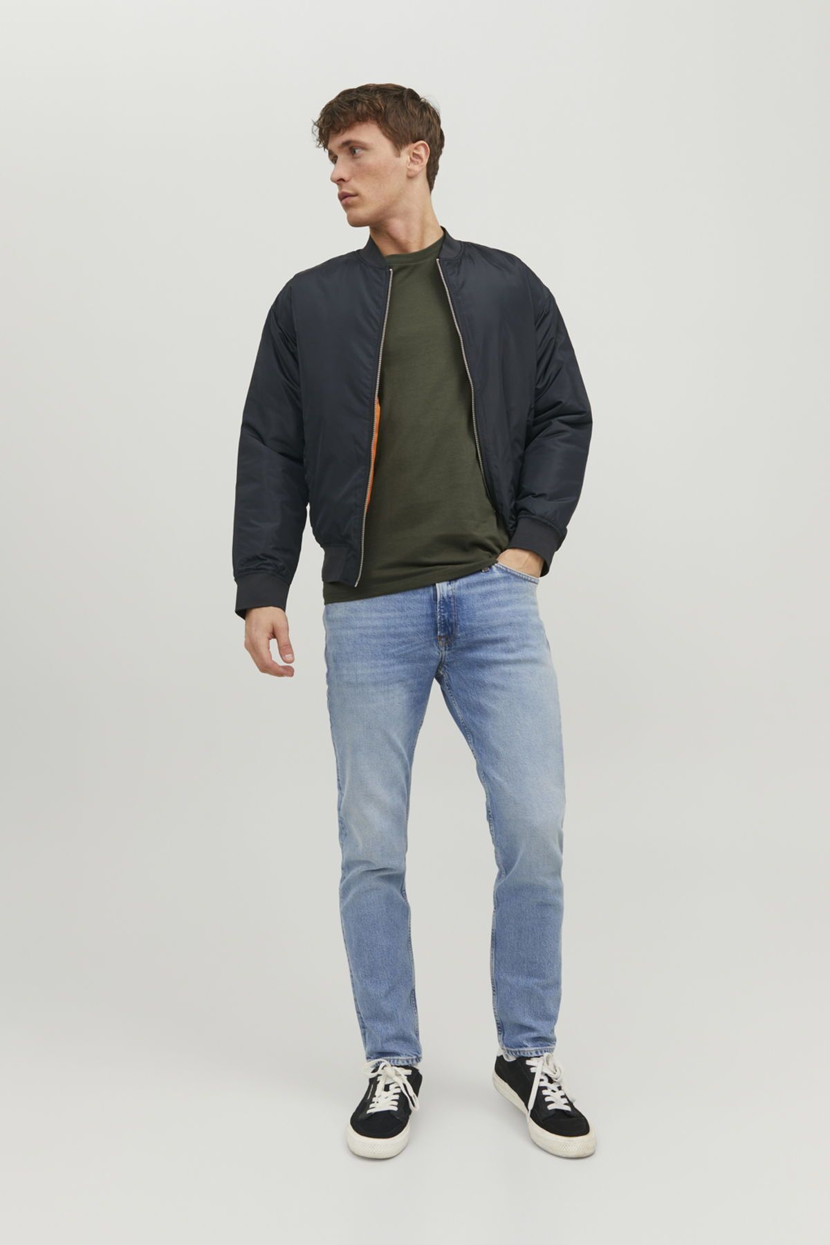 تی شرت سبز مردانه Jack & Jones آستین کوتاه Basic Ss O Green Jack & Jones