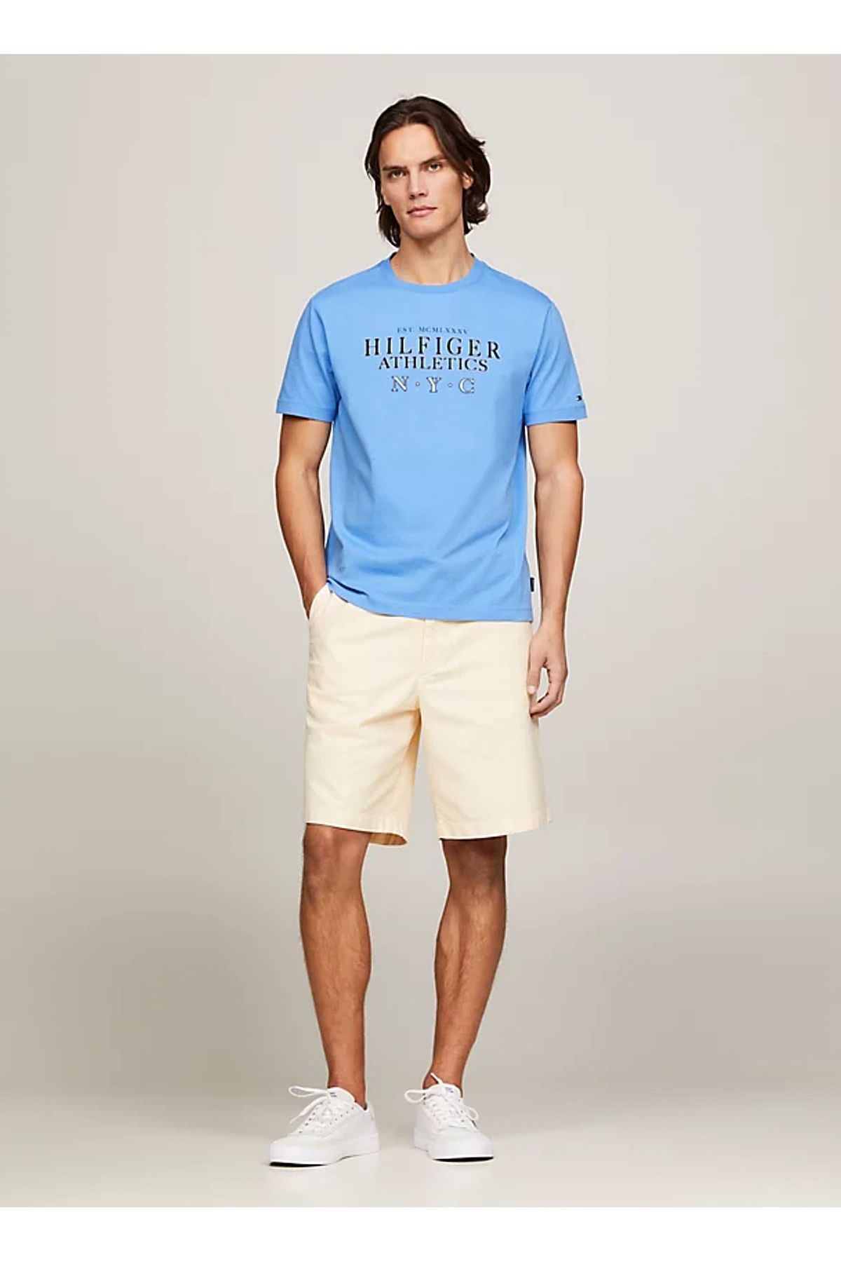 تی شرت مشکی مردانه آبی دوچرخه سواری MW0MW34389C30 Tommy Hilfiger