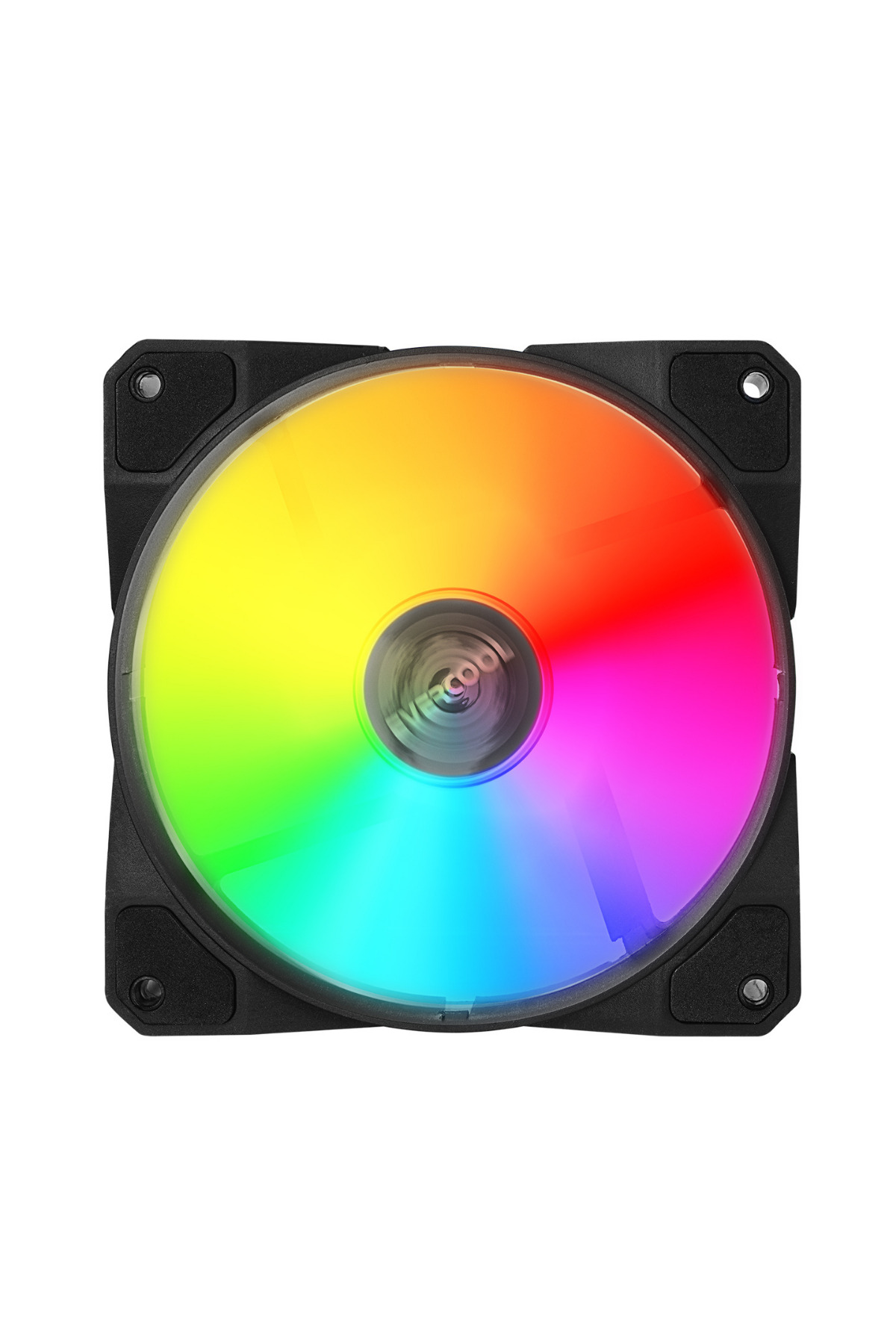 F12 38CFM 1200RPM 12cm Rainbow 3P+4P Molex Soketli Siyah Kasa Fanı 2