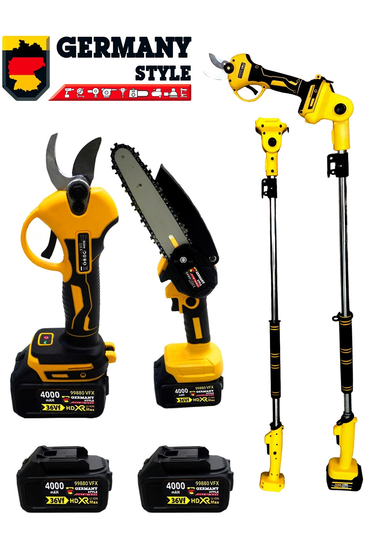 Germany Style 99958VFX Teleskopik Akülü Dal Kesme-Budama Testeresi