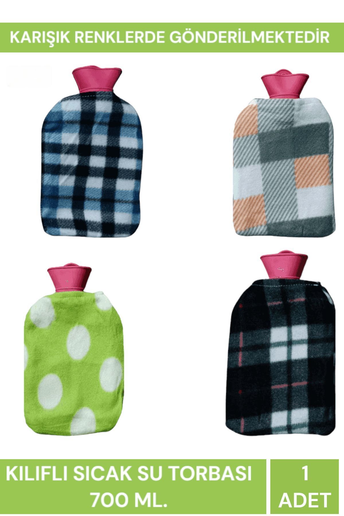 Pera İstanbul-1 Piece Square Soft Washable Fleece Covered Hot Water Bag 1
