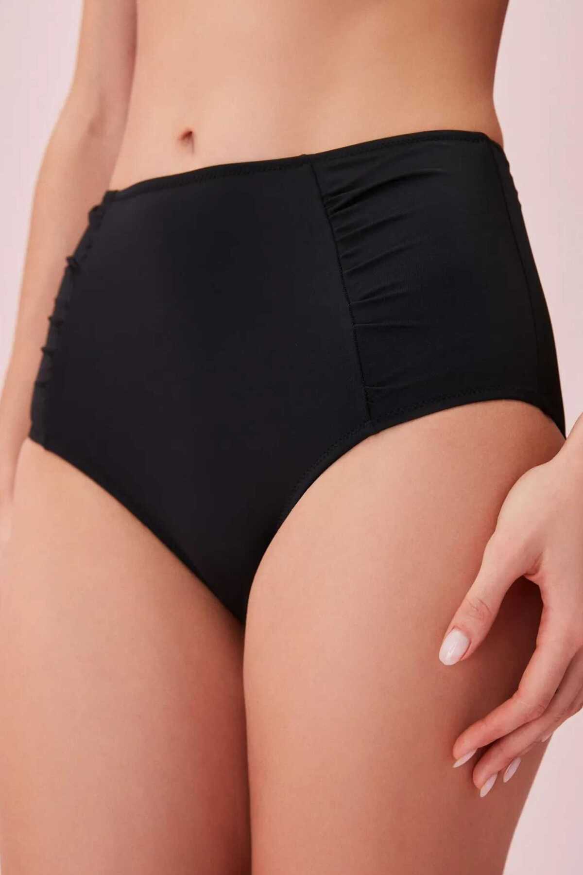 MEBA Yüksek Bel Büzgülü Bikini Alt