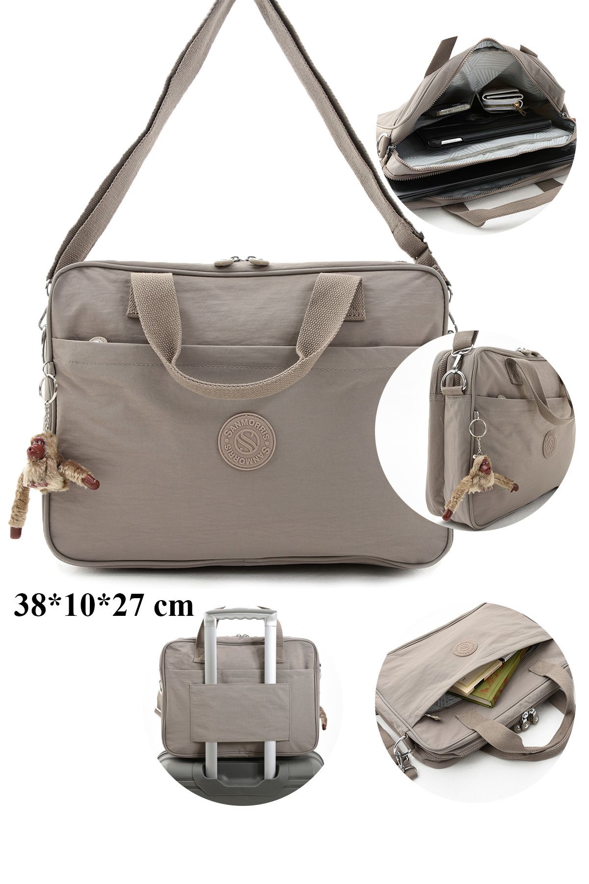 Shira Model Unisex Su Geçirmez Laptop Bölmeli Çapraz Askılı Evrak Ve Laptop Bilgisayar Çantası VIP