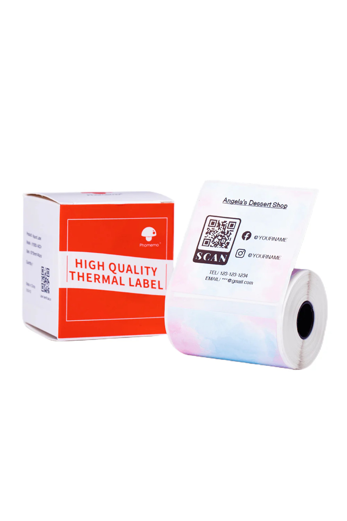 Phomemo 50X50mm/150adet Desenli Pembe - M110, M108, M220, M221 İçin Etiket XP5050-150TB